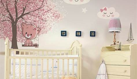 Papel de parede para quarto de bebê infantil safari menina