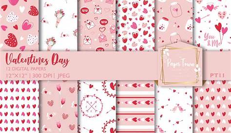 Papel Decorado San Valentin Con Encanto Decoración Día De Valentín Guirnalda De