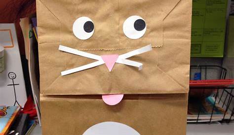 Fun & Easy Cat Paper Bag Puppet [Free Template] Frosting and Glue