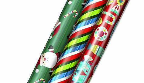 Hallmark Foil Christmas Wrapping Paper with Cut Lines on Reverse (3