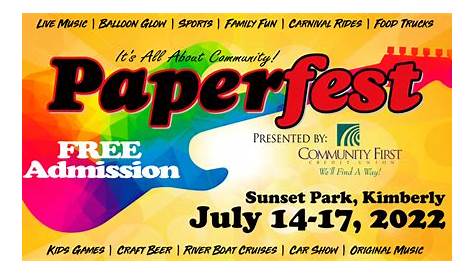 Paperfest in Kimberly, WI 2023, Wisconsin Dates