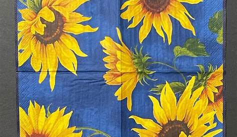 3 Decoupage Sunflower Napkins Garden with sunflowers Craft Etsy