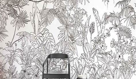 Papier Peint Jungle Tropicale Noir Et Blanc Tropical Homify