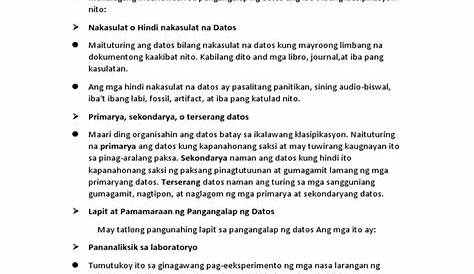 Filipino 8 Module Week 8: Resulta ng Pananaliksik at Pahayag sa Pag