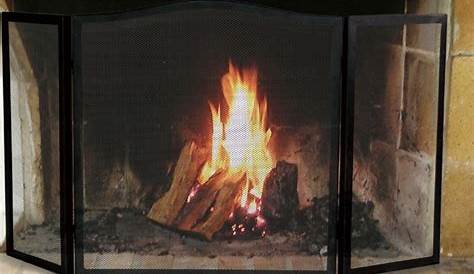 Pare-feu large pour cheminée ou poêle, hauteur ~81cm (230cm (l) x 81cm