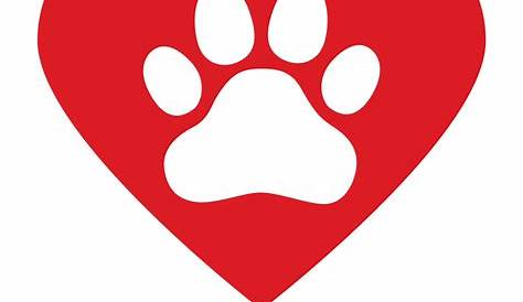 heart with paw print - Clip Art Library