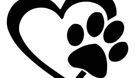 Download Swirly Heart With Paw Prints Decal Window Sticker - Heart And