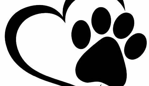 Paw Print With Heart Rubber Stamp - Paw Print Heart Transparent - Free
