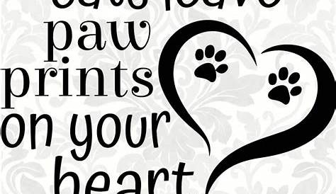 Cat in Heart SVG Cat Paws SVG Cat Footprints SVG Cat Lover | Etsy UK