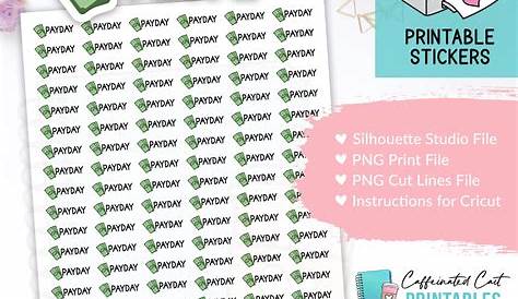 Payday Planner Stickers PRINTABLE Etsy
