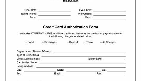 Payment Authorization Form Template ~ Addictionary