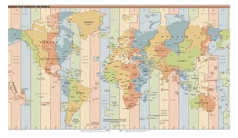 carte-fuseau-horaire-du-monde-1024 | Time zone map, Time zones