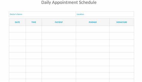 Pdf Free Printable Appointment Sheets Customize and Print