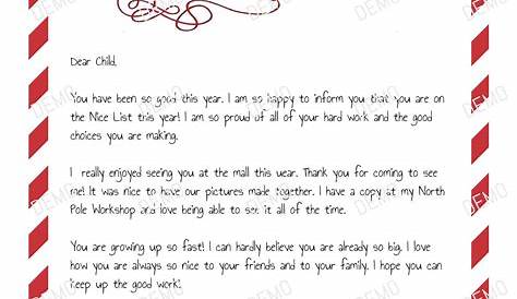 Pdf Letter From Santa Template