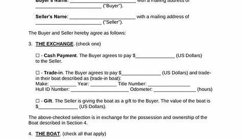 Pdf Printable Boat Bill Of Sale