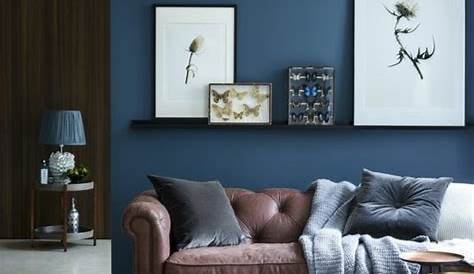 Peinture Mur Bleu Marine Chambrechicavecmursbleu Home Decor, Living Room