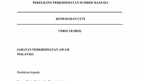 (PDF) Permohonan Cuti Tanpa Rekod (Kemudahan Cuti Isteri Isteri