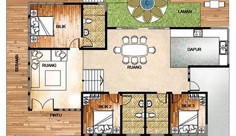 Pelan lantai bilik tidur | House plans, House layouts, House styles