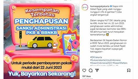 Pemprov DKI Jakarta Buka Program Pemutihan Pajak Kendaraan Bermotor 2023