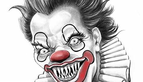 scary halloween drawings | evil clown by cagedspirit Scary Halloween