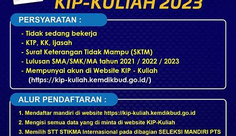 Pendaftaran mahasiswa baru Tahun akademik 2021/2022 jalur KIP telah