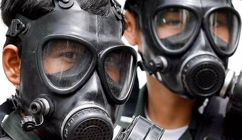 People in gas masks stock image. Image of camouflage - 106838839