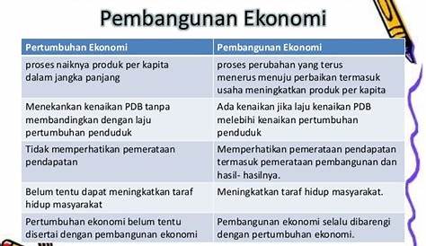 Berikut perbedaan pembangunan ekonomi dan pertumbu...