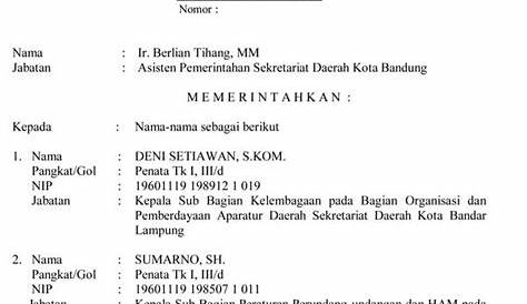 Contoh Surat Perintah Tugas - Aneka Macam Contoh