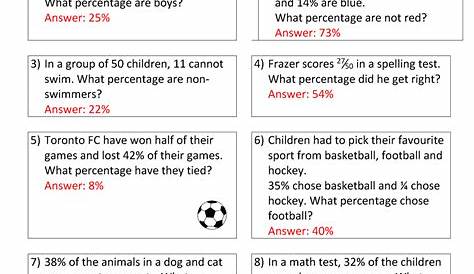 Percent Problems Worksheet With Answers
