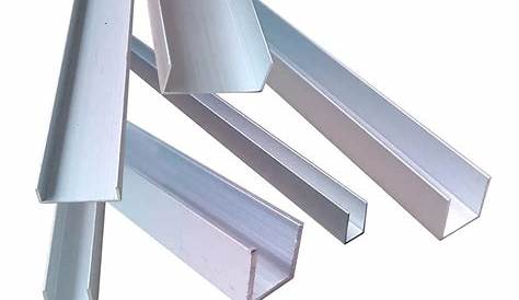 Perfil de aluminio en forma U, para cristal de 8-10 mm, 3.5 m