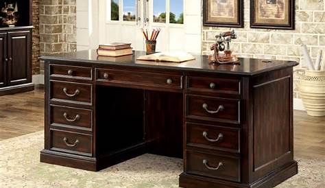 Pergola Double Pedestal Desk with Felt Lined Drawers