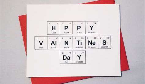 Periodic Table Element Valentine 's Day Chemistry Card Of The "hppy