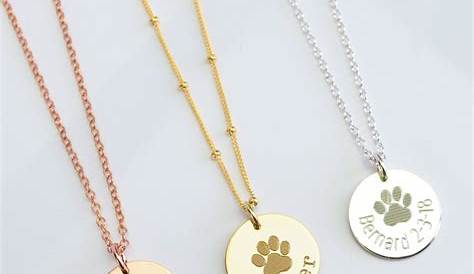 Dog Paw Print Necklace Gold Paw Print Charm Initial | Etsy