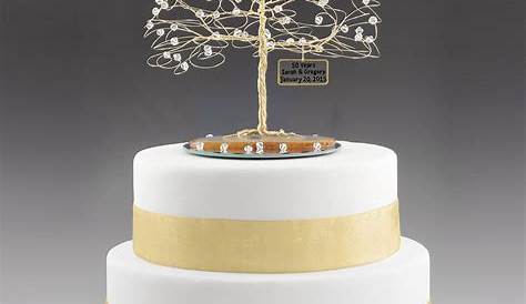Personalized 50th Anniversary Cake Topper Tree Gift Idea Clear