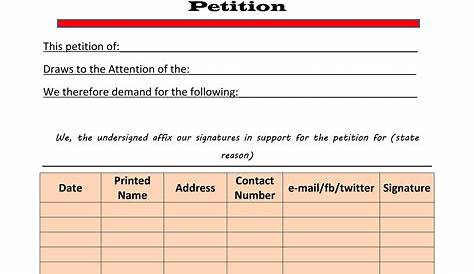 Petition Template Pdf