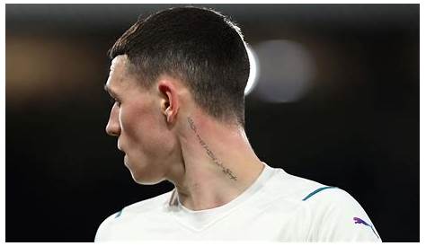 Manchester, UK, 20 April 2022, Manchester City's Phil Foden’s neck