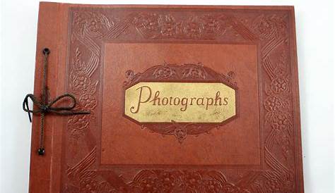 Vintage Leather Photo Album Scrapbook by onceuponafirefly on Etsy