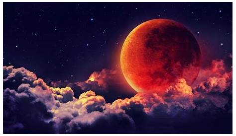 Pleine lune rouge dans le ciel - Puzzle Factory