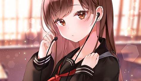 Brown Hair Anime Girl With Bangs - Anime Wallpaper HD