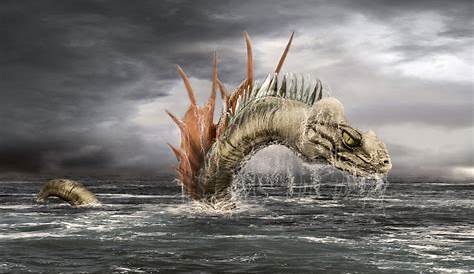 Sea monster attacking the sailing ship wallpaper - Fantasy wallpapers