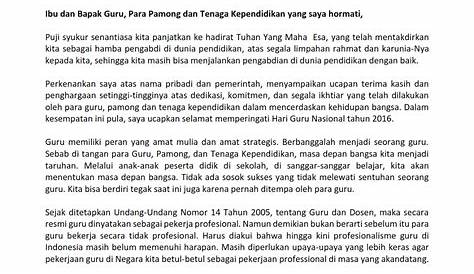 Naskah Pidato Sambutan Mendikbud pada Hari Pertama Masuk Sekolah Tahun