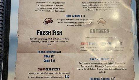 Pinchers Crab Shack Menu With Prices Nutrition. For