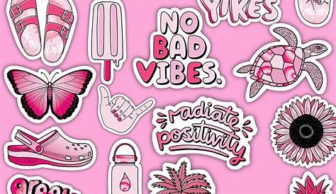 Pink Aesthetic Sticker 23 Pack LARGE 3" x 3" | Big Moods