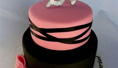 Pink and Black 21st Cake | Cake, Cake designs birthday, Cute cakes