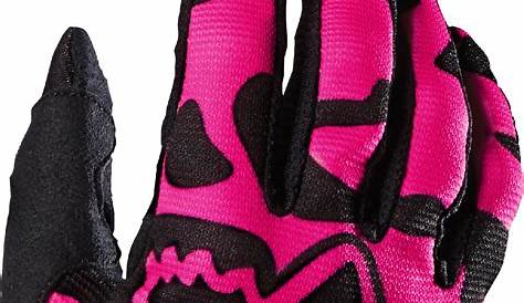 Womens Pink & Black Leather & Mesh - Motorcycle Gloves Gel pad knuckles