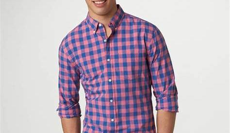 Pink and Blue Plaid Slim Fit Shirt Mens outfitters, Slim