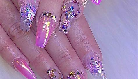 Pink And Gold Nails With Rhinestones 50+ Pretty Nail Design Ideas The