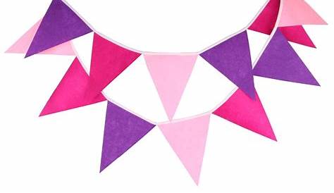 Free Purple and Pink Bunting Design Elements for Digital Crafts