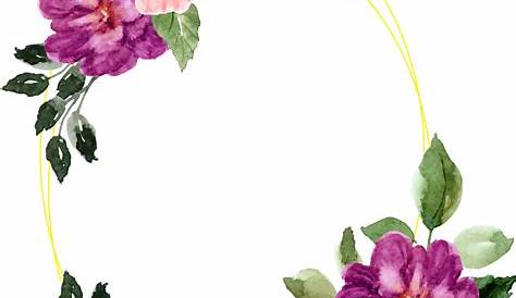 Watercolor Border, Watercolor Bouquet, Purple Watercolor, Watercolor