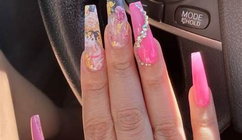 Pink Bling Birthday Nails Pin By Selenawarm On Rhinestone Nail